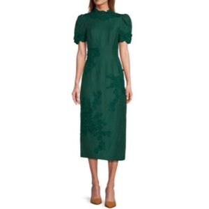 NWT Antonio Melani Willow Floral Applique Mock
Neck Short Sleeve Midi Dress